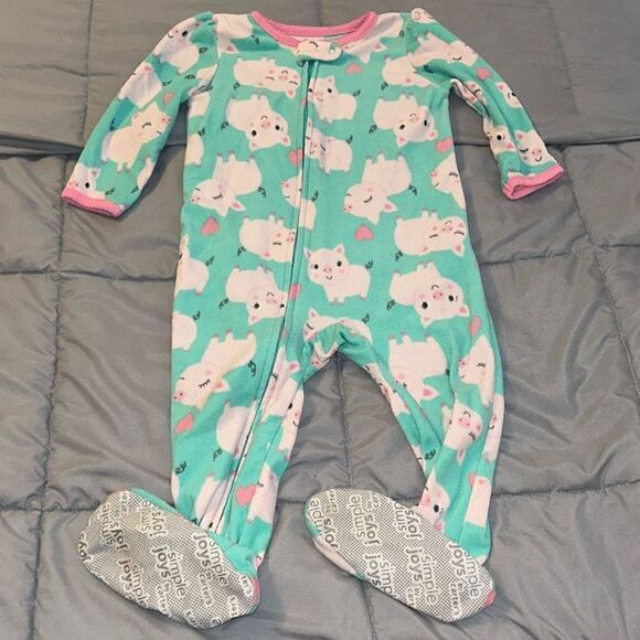 18m carters fleece footed pig pajamas - Picture 1 of 4